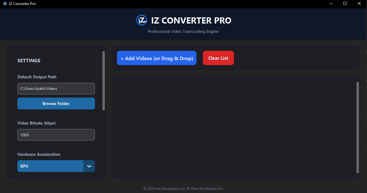 Iz Converter User Interface Screenshot